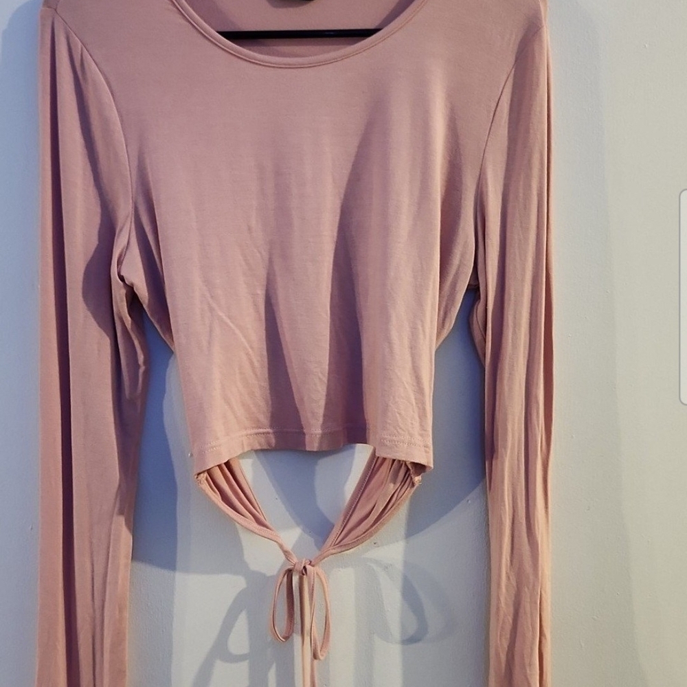 Blush Tie-Front Crop Top